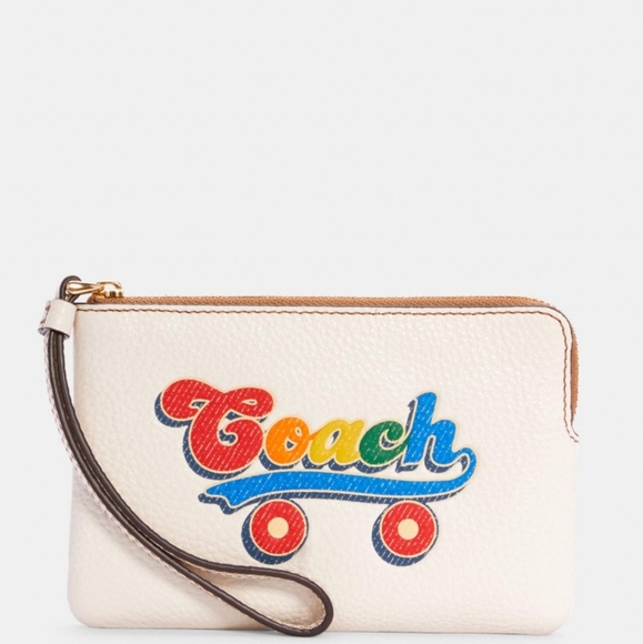 RARE COACH PRIDE Rainbow Roller Skate tote & wristlet - Picture 8 of 8